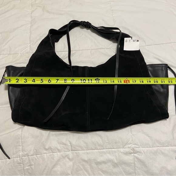 ZABA BLACK SUEDE & LEATHER SHOULDER BAG - Picture 9 of 11